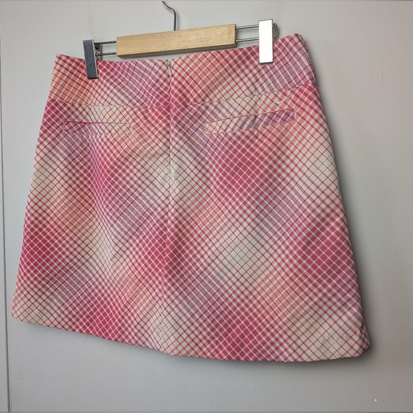 NIKE Golf Dry Fit Mini Short Skirt Size 8 Pink And Beige Pockets Side Zipper - Picture 4 of 10